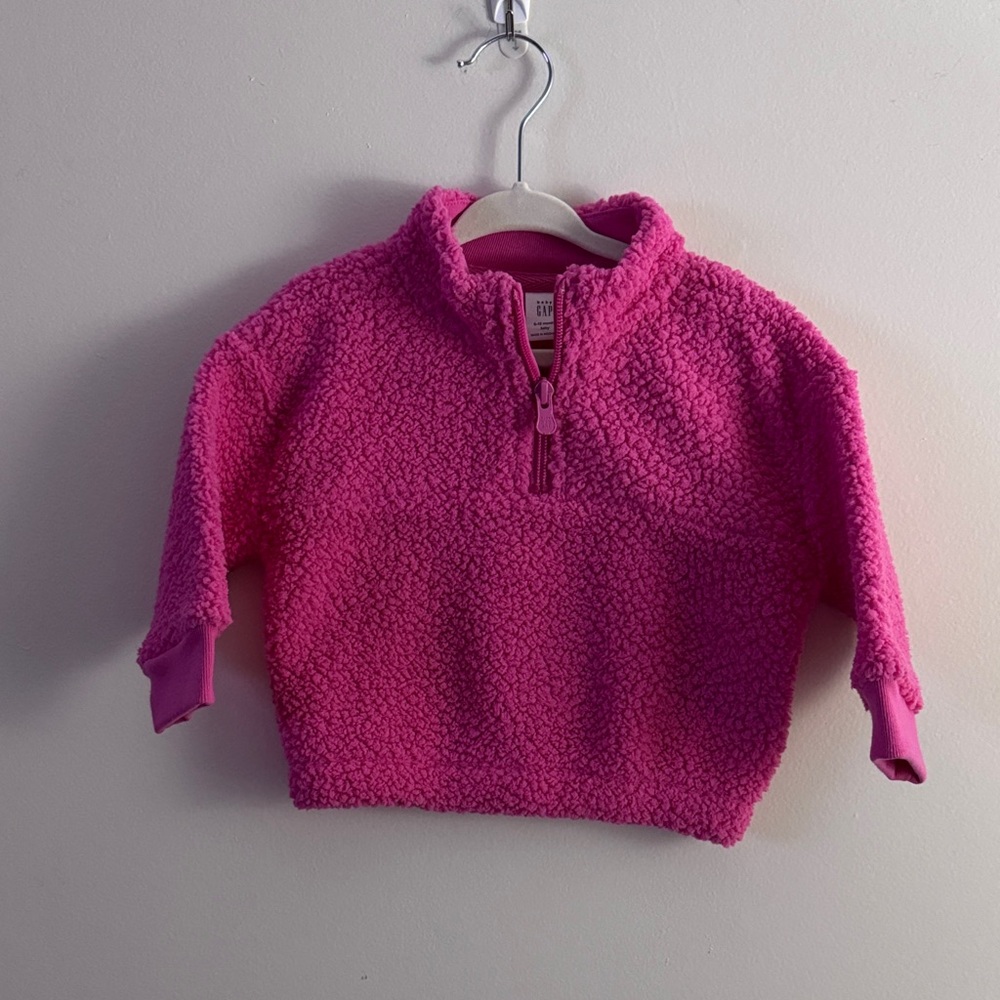 Baby Gap Fleece Quarter-Zip Pullover - Hot Pink